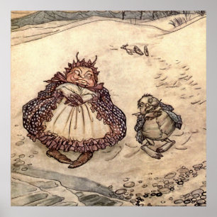 “The Crab and His Mother” by Arthur Rackham Poster