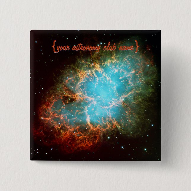 The Crab Nebula in Taurus 2 Inch Square Button (Front)