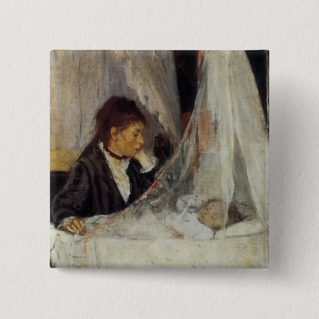 The Cradle by Berthe Morisot 2 Inch Square Button (Front)