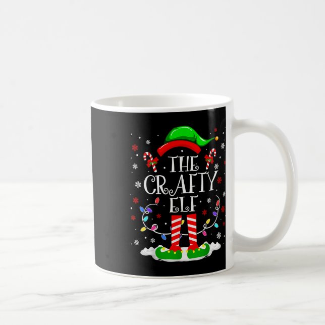 The Crafty Elf Funny Xmas Elf Matching Family Chri Coffee Mug (Right)