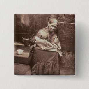 The Crawlers, from 'Street Life in London', 1877-7 2 Inch Square Button