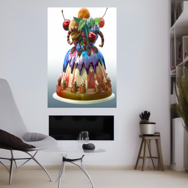 The crazy birthday cake | AI Art Poster (Creator Uploaded)