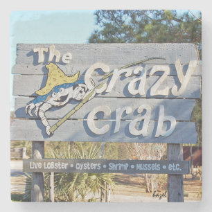 The Crazy Crab, Hilton Head Island Marble Coaster. Stone Coaster