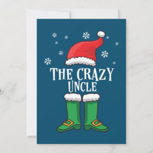 The Crazy Uncle - Matching Family Christmas Elf  Invitation