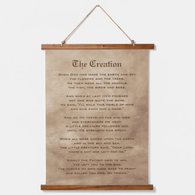 The Creation Dog Poem Hanging Tapestry (Front)