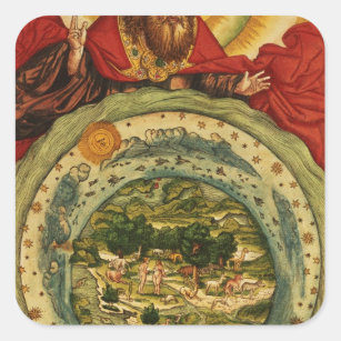 The Creation, from the Luther Bible, c.1530 Square Sticker