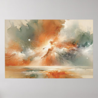 The Creation Minimalist Watercolor Bible Scene Poster