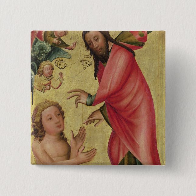 The Creation of Adam 2 Inch Square Button (Front)