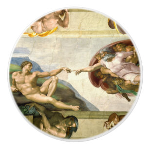 The Creation of Adam by Michelangelo Fine Art Ceramic Knob