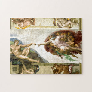 The Creation of Adam by Michelangelo Fine Art Jigsaw Puzzle