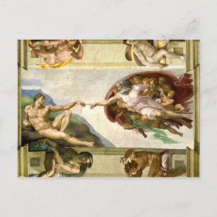 The Creation of Adam by Michelangelo Fine Art Postcard