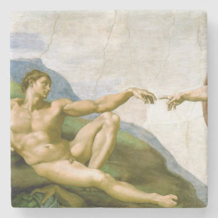 The Creation of Adam by Michelangelo Stone Coaster