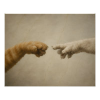 The Creation of Adam Cats Renaissance Parody Art