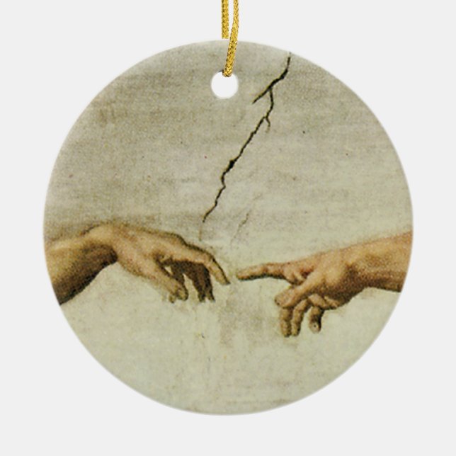The Creation of Adam Close Up Detail Ceramic Ornament (Front)