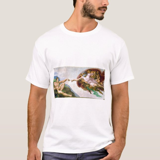 The Creation of Adam, Michelangelo, 1508-1512 T-Shirt (Front)