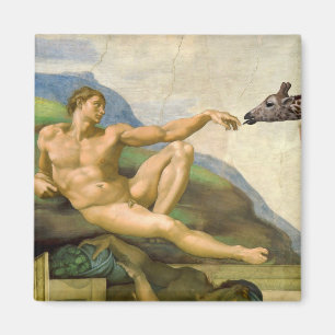 The Creation Of Adam Parody Magnet