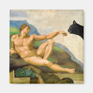 The Creation Of Adam Parody Magnet