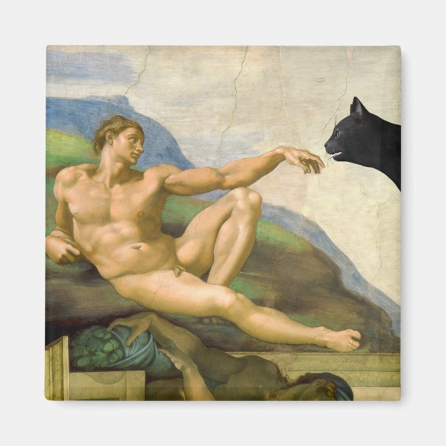 The Creation Of Adam Parody Magnet (Front)