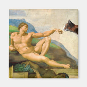 The Creation Of Adam Parody Magnet