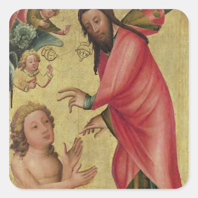 The Creation of Adam Square Sticker (Front)