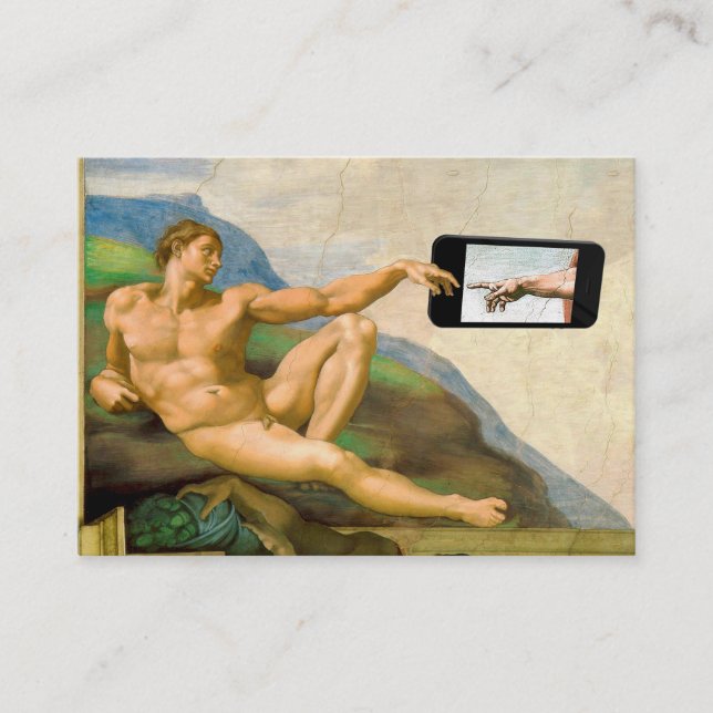 The Creation Of Adam Via Smartphone Business Card (Front)