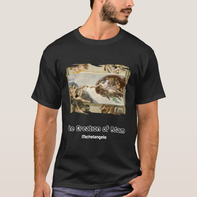 The Creation Of Adam With Funny Sunglasses T-Shirt (Front)