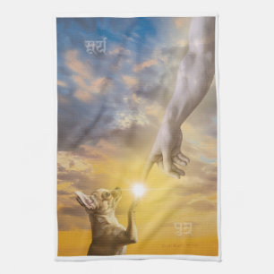 The Creation of Chihuahua - God made Chihuahuas Kitchen Towel
