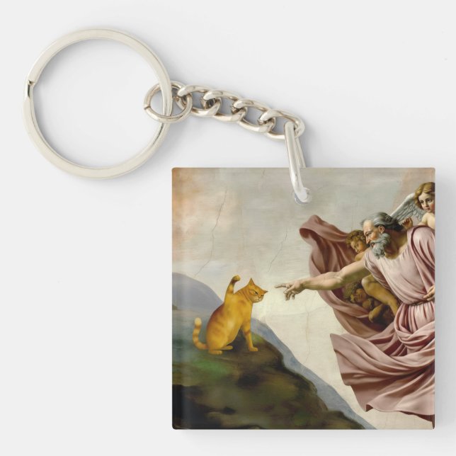 The Creation of Purrfection Keychain (Front)