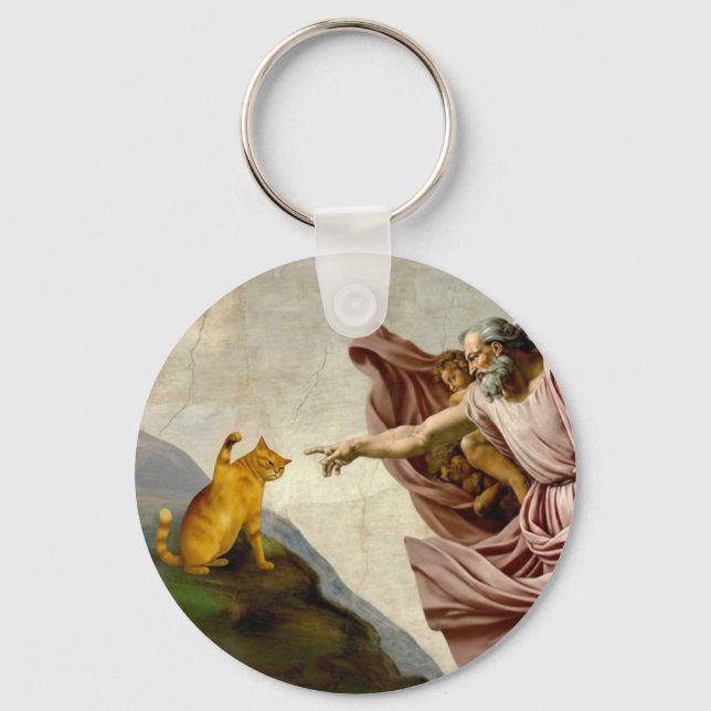 The Creation of Purrfection Keychain (Front)