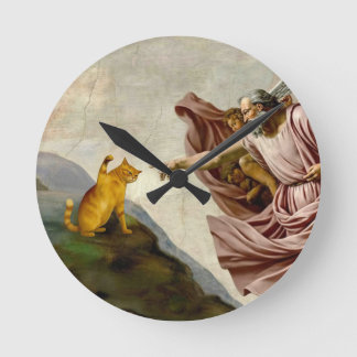 The Creation of Purrfection Round Clock