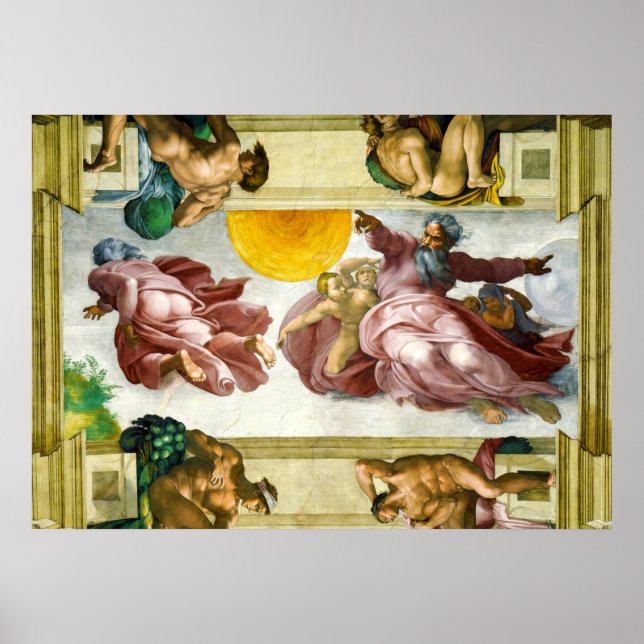 The Creation of the Sun by Michelangelo Poster (Front)