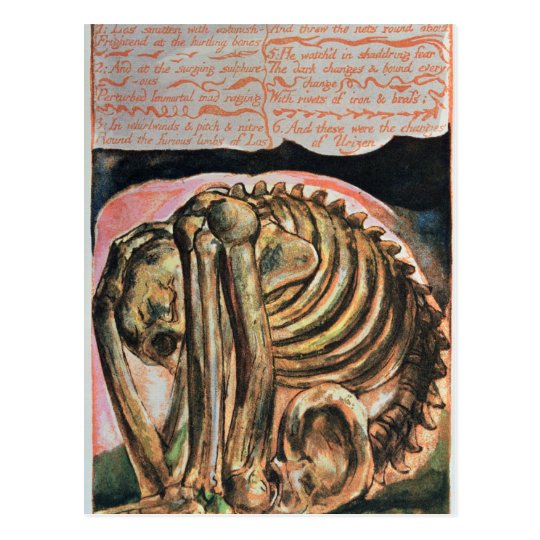 The creation of Urizen in material form by Los Postcard
