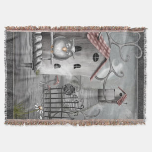 The Creek Gothic Folk Art Throw Blanket