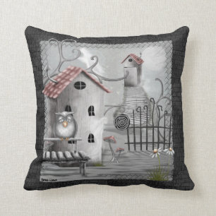 The Creek Gothic Folk Art Throw Pillow