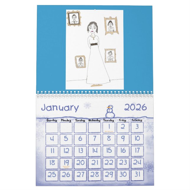 The Creepy & Cute Jane Austen Calendar (Jan 2026)