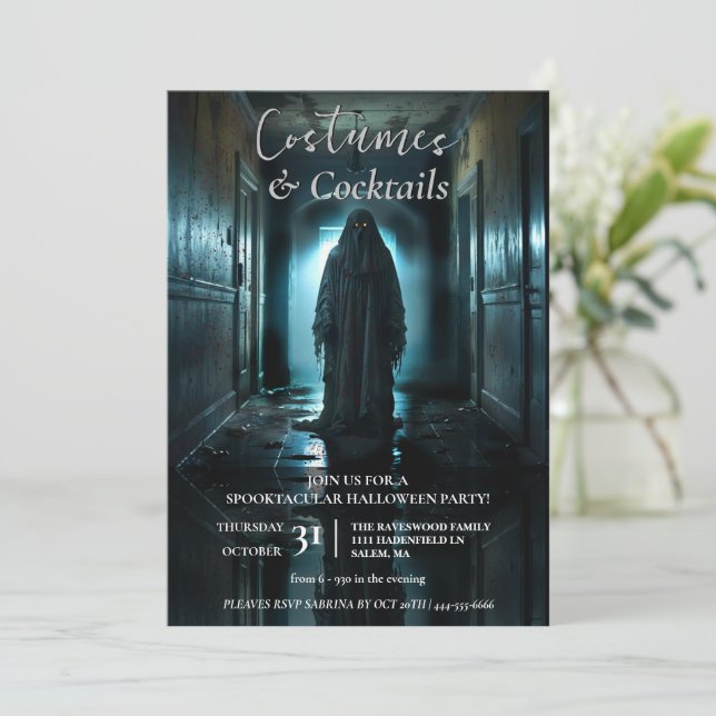 The Creepy Stranger Halloween Party Invitation (Standing Front)