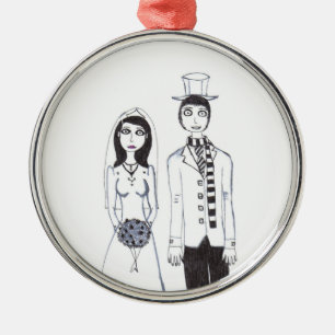 The creepy wedding metal ornament