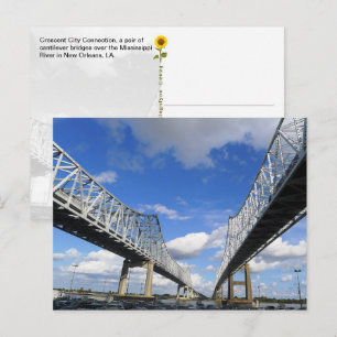 The Crescent City Connection, New Orleans, LA -  Postcard