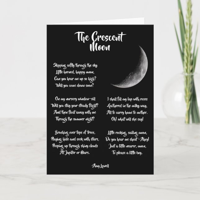 The Crescent Moon, Cute Poem Card (Front)