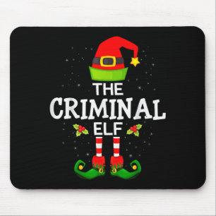 The Criminal Elf Christmas Family Matching Pajama Mouse Pad