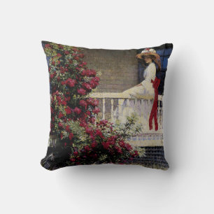 The Crimson Rambler Throw Pillow