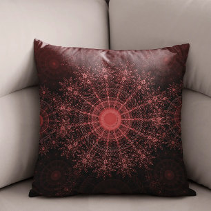 The crimson sparkling flower art throw pillow