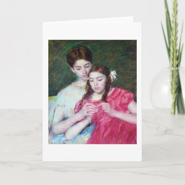 The Crochet Lesson, Mary Cassatt Card (Front)