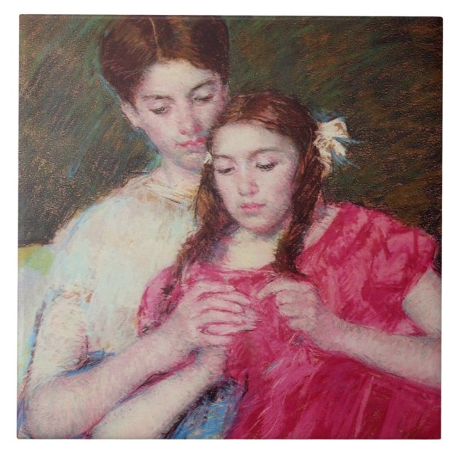The Crochet Lesson (Two Sisters) Tile (Front)
