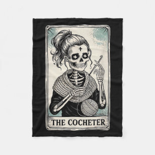 The Crocheter Tarot Card Funny Yarn Design Fleece Blanket
