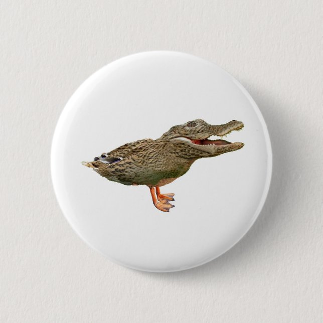 The Crocoduck with feet 2 Inch Round Button (Front)