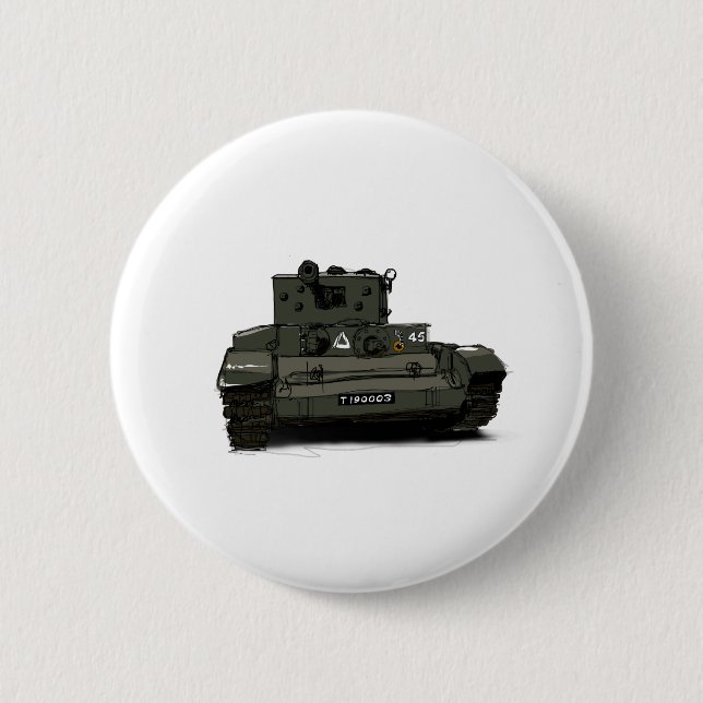 The Cromwell Cruiser Tank 2 Inch Round Button (Front)