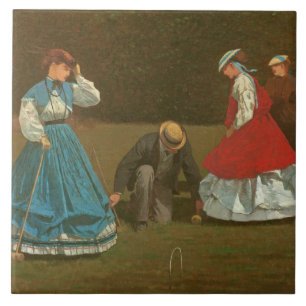 The croquet game, 1866 (oil on canvas) tile