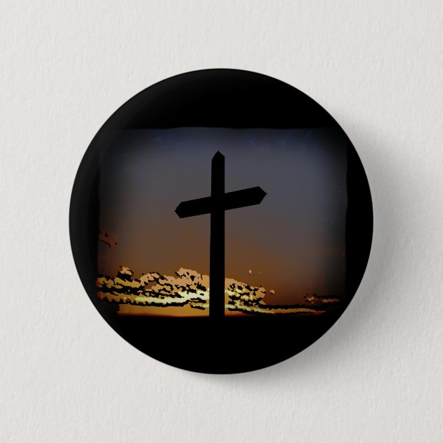 The Cross 2 Inch Round Button (Front)