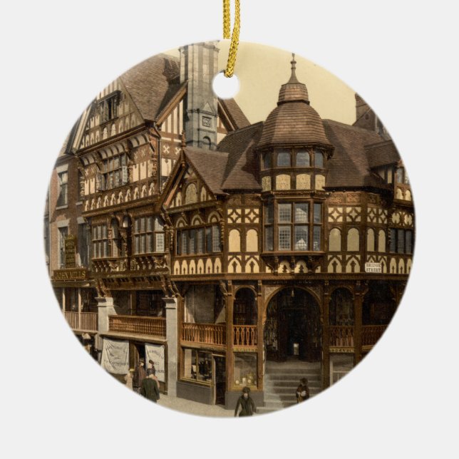 The Cross and Rows, Chester, Cheshire, England Ceramic Ornament (Front)